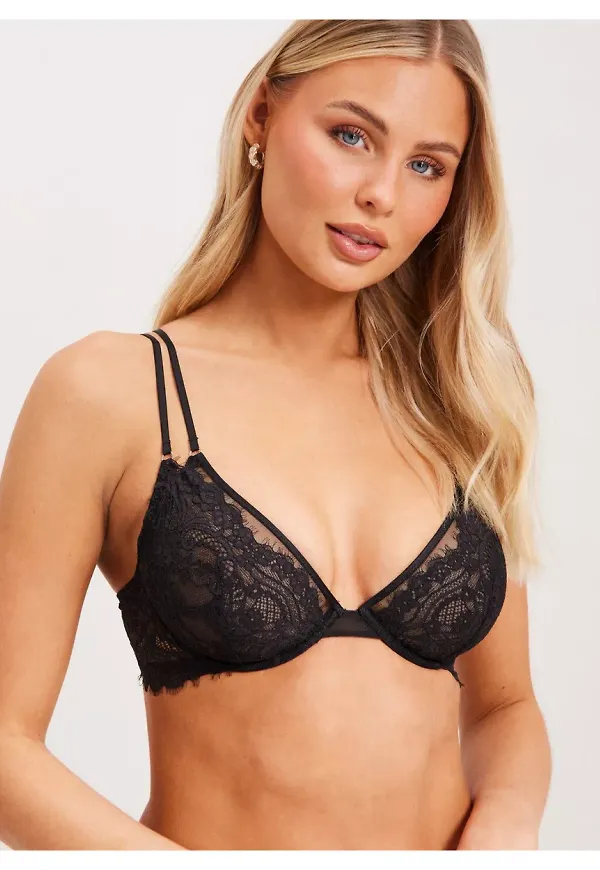 Lindex Bra Smilla Wire Spets BH Black