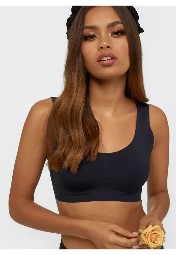 Lindex Soft top U neck Bra Mjuk BH utan bygel Black