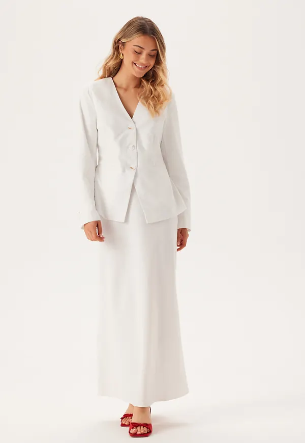 Linen Blend Maxi Skirt