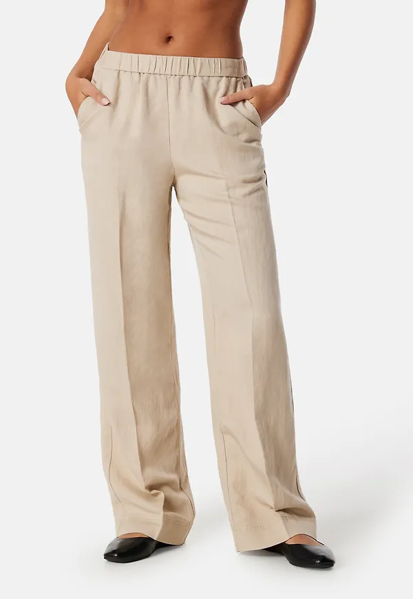 Linen Blend Pull On Pants