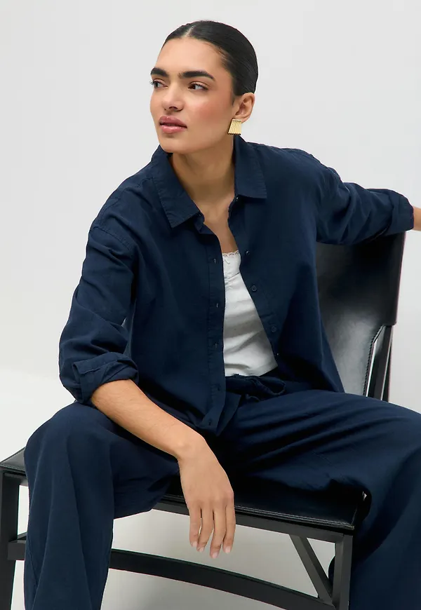 Linen blend shirt