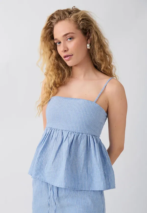 Linen blend singlet