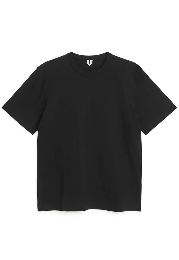 Linen Blend T-Shirt - Black