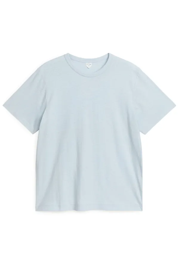 Linen Blend T-Shirt - Turquoise