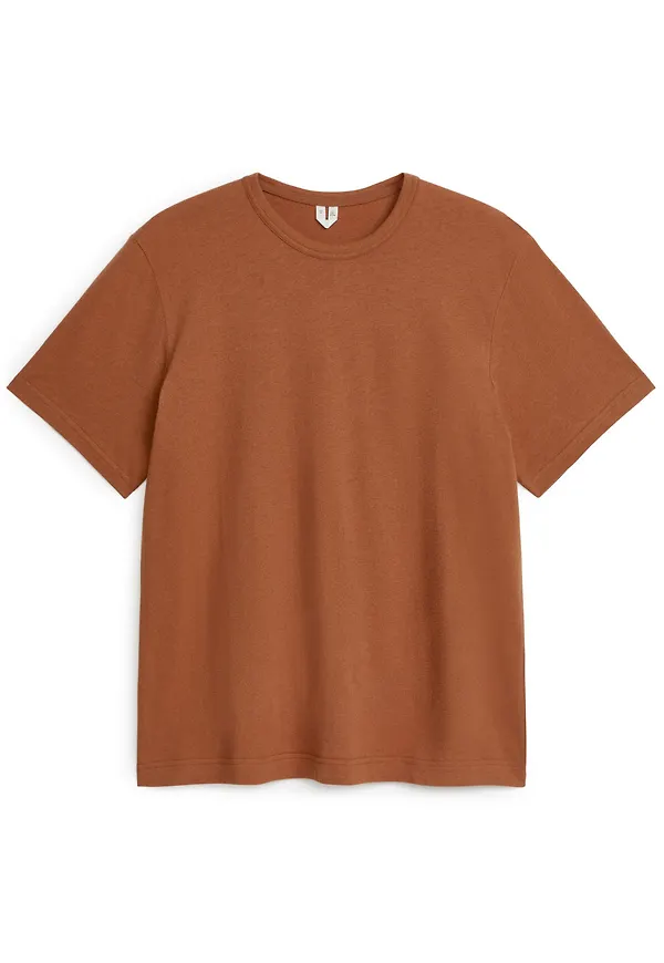 Linen Blend T-Shirt - Orange