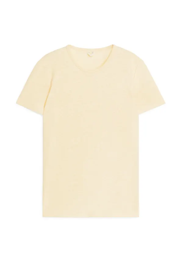 Linen-Blend T-Shirt - Orange