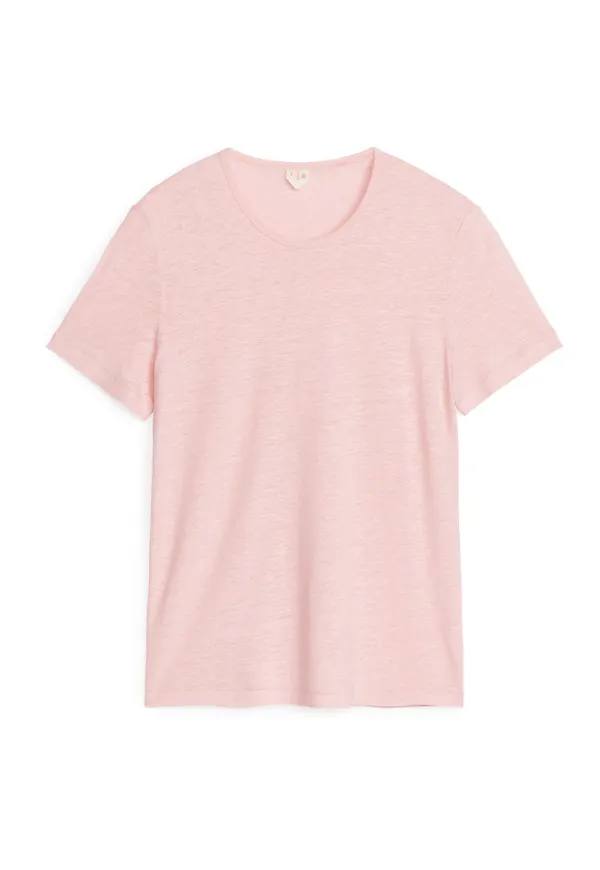 Linen-Blend T-Shirt - Pink