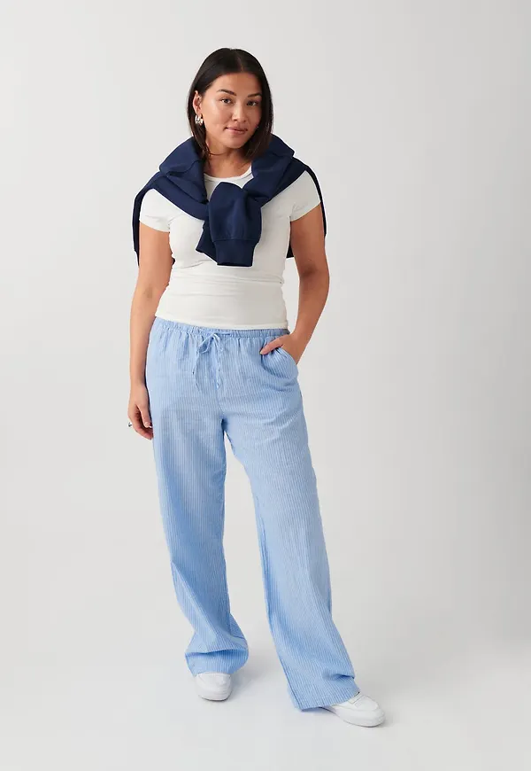 Linen blend trousers