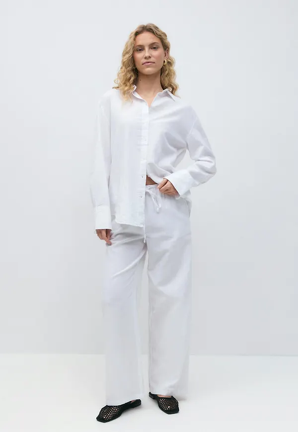 Linen blend trousers