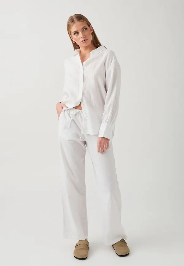 Linen blend trousers