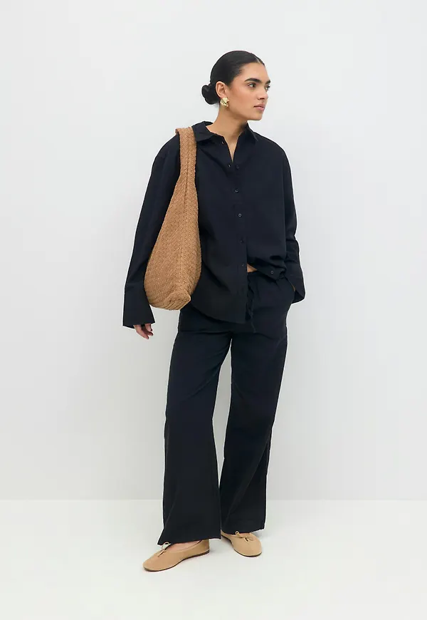 Linen blend trousers