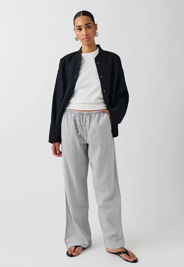 Linen blend trousers