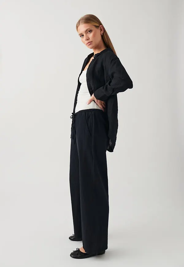 Linen blend trousers