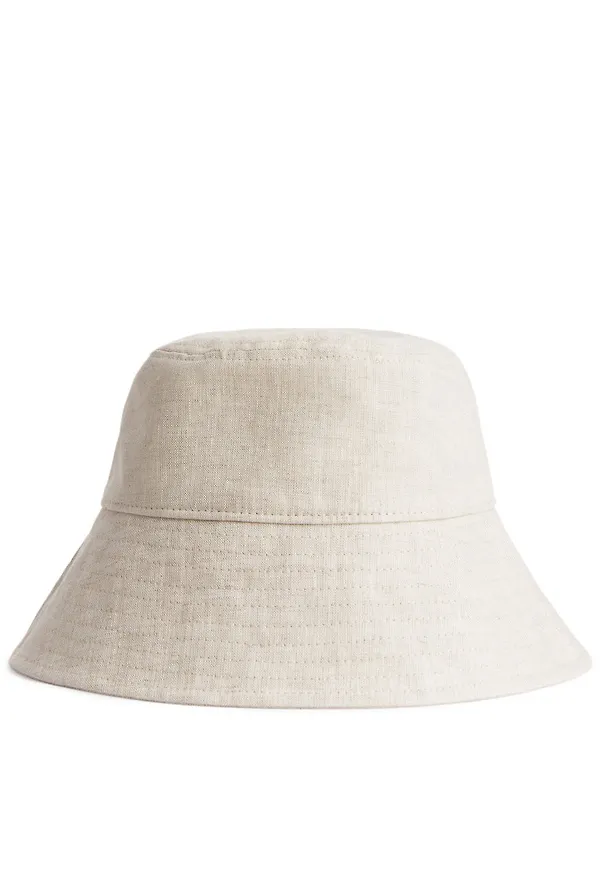 Linen Bucket Hat - Beige