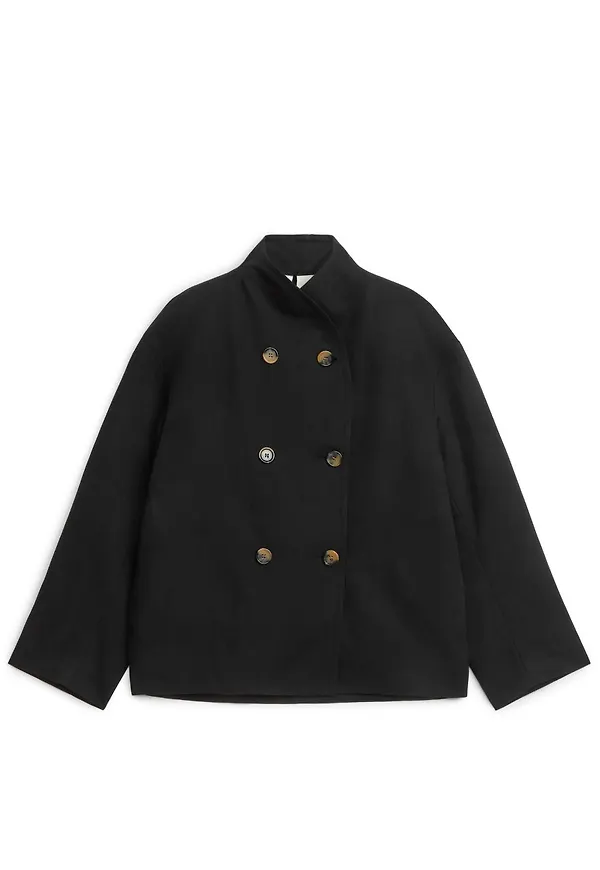 Linen Cotton Jacket - Black