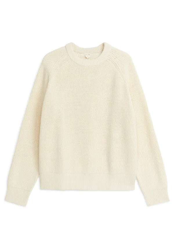 Linen Cotton Jumper - White
