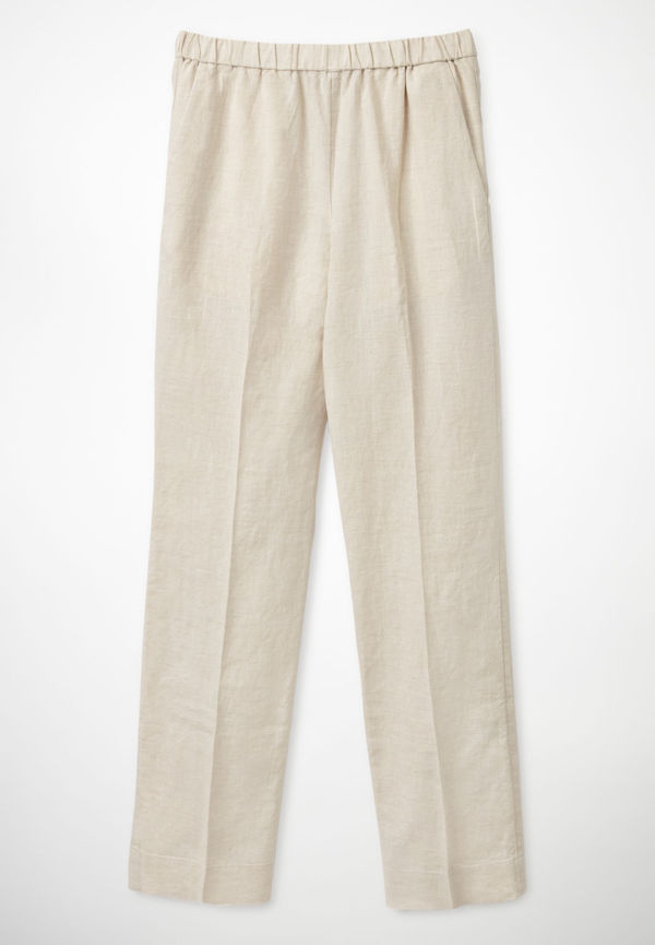 LINEN ELASTICATED TROUSERS