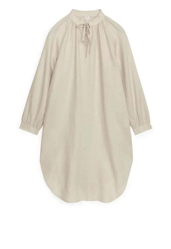 Linen Kaftan Dress - Beige