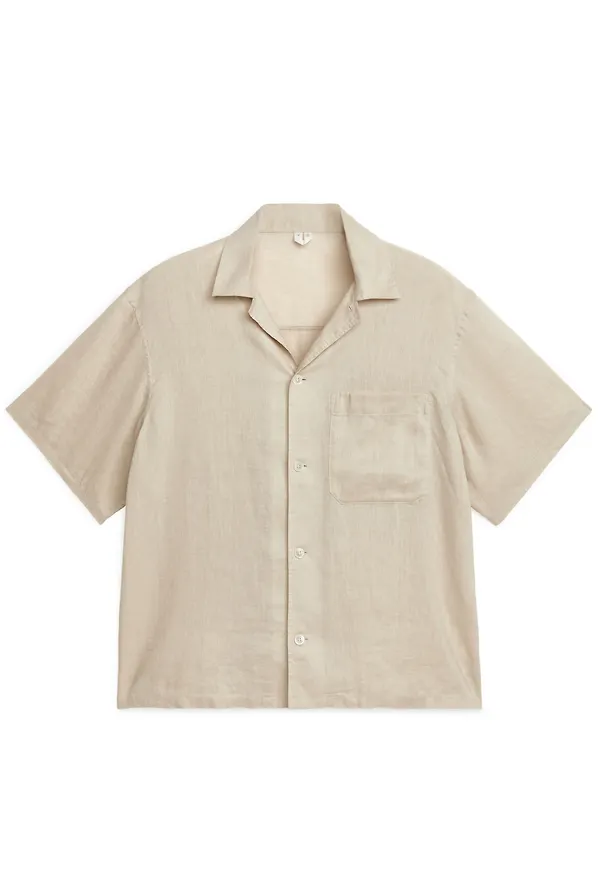 Linen Resort Shirt - Beige