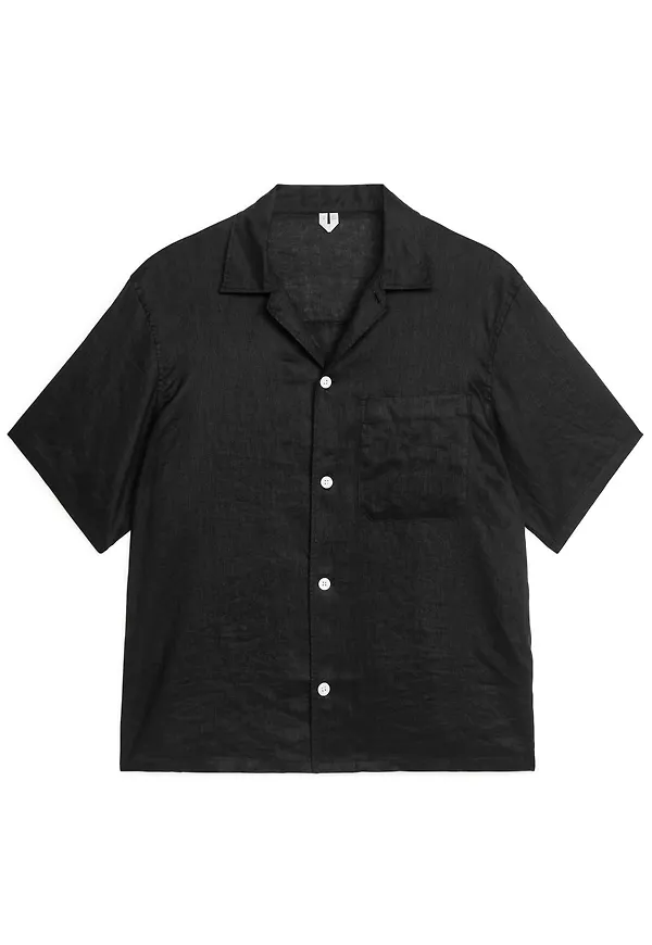 Linen Resort Shirt - Black