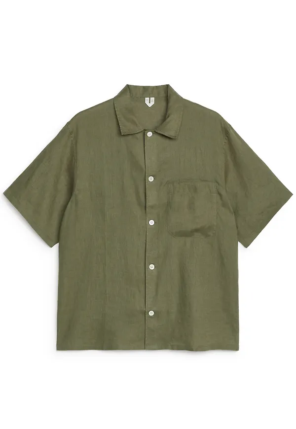 Linen Resort Shirt - Green