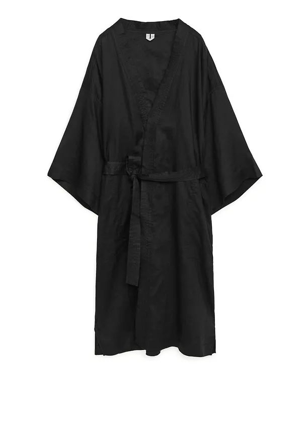 Linen Robe - Black
