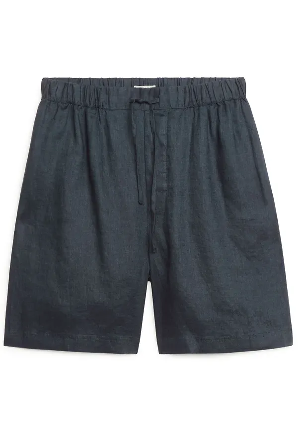 Linen Shorts - Blue