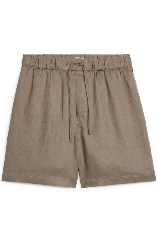 Linen Shorts - Brown