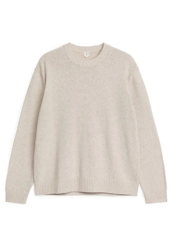 Linen Silk Jumper - Beige