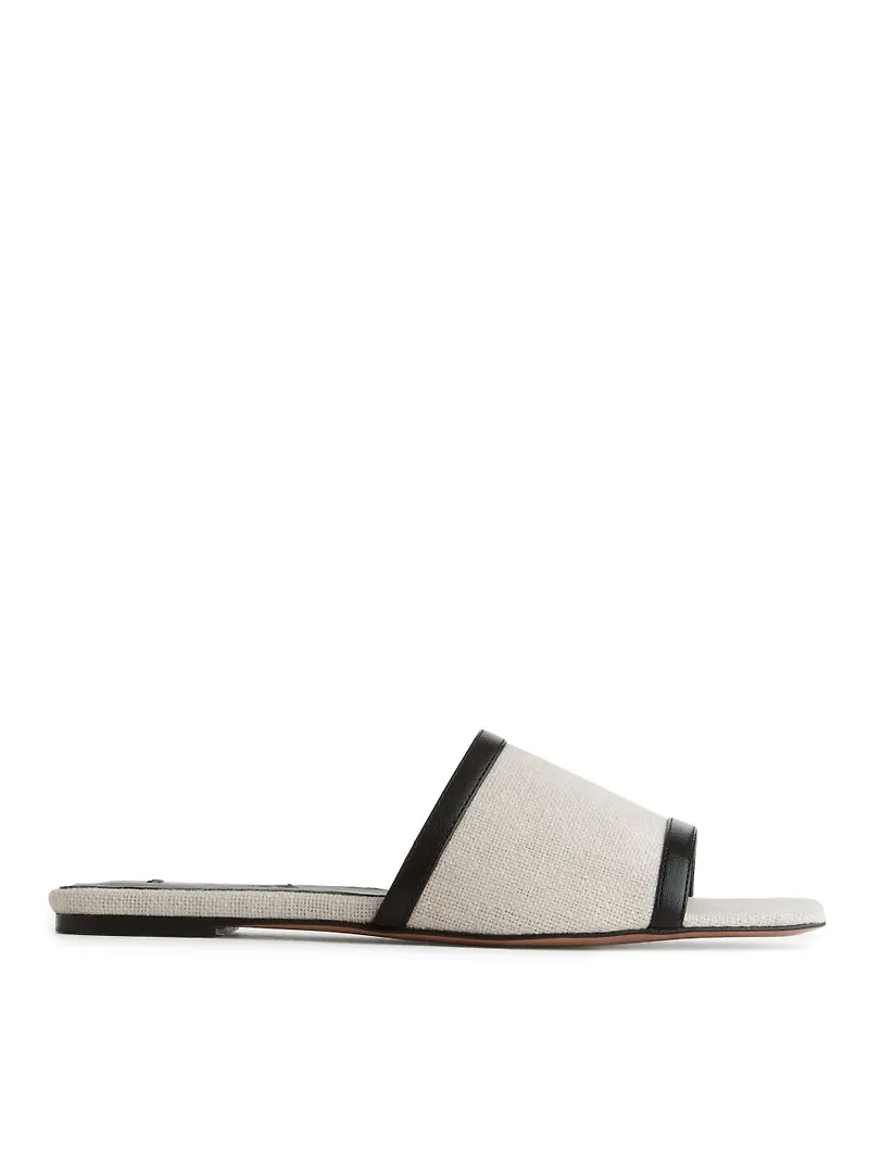 Linen Slides - Beige