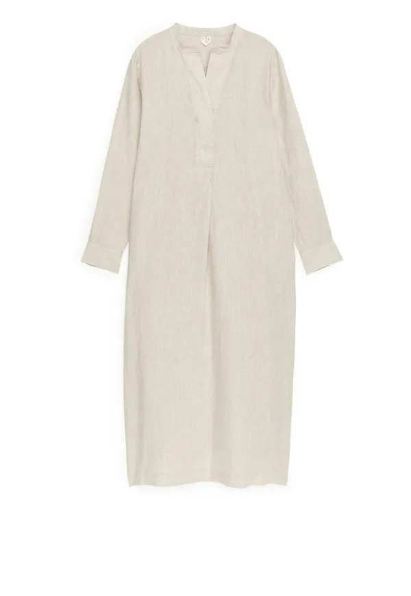 Linen Tunic Dress - Beige