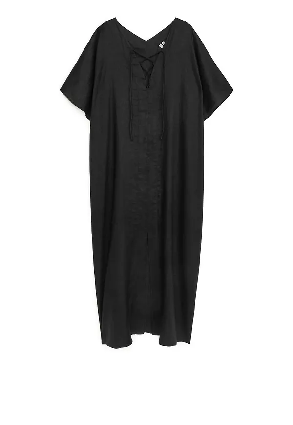 Linen Tunic Dress - Black