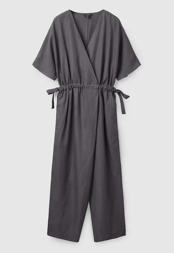 LINEN WRAP JUMPSUIT