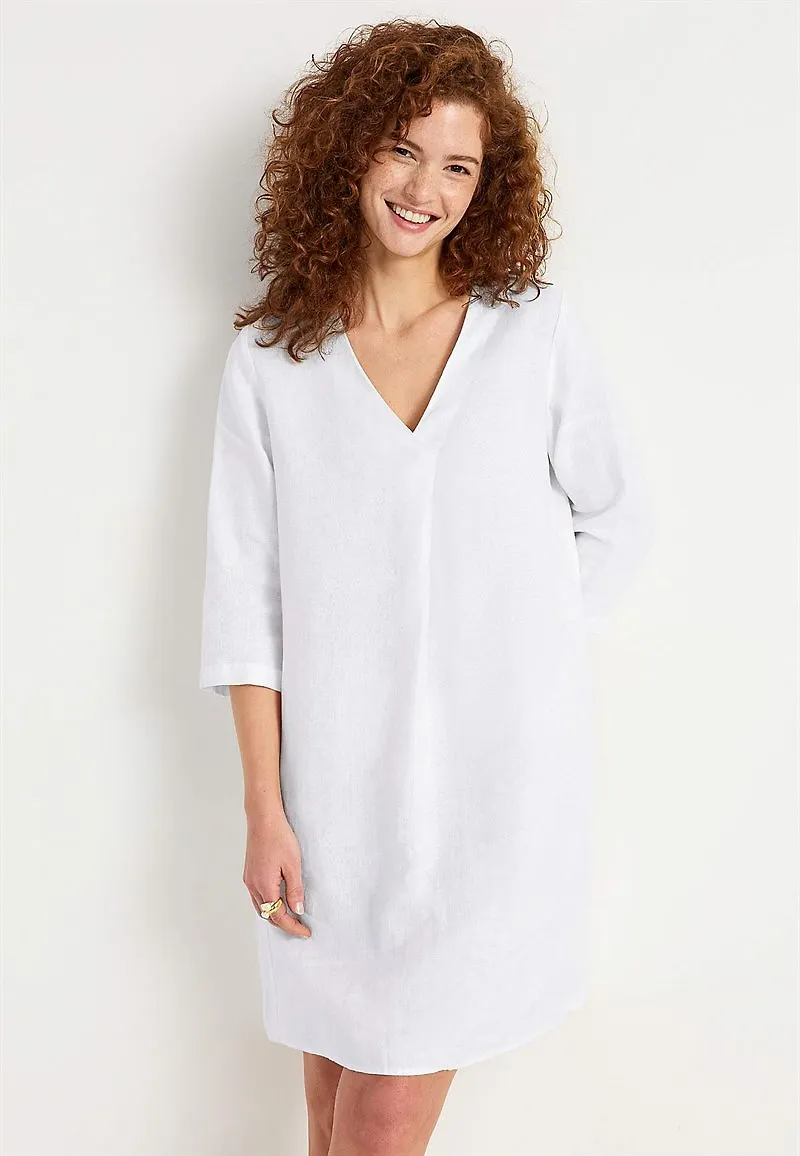 Linneklänning Premium med v-ringning Joanne
