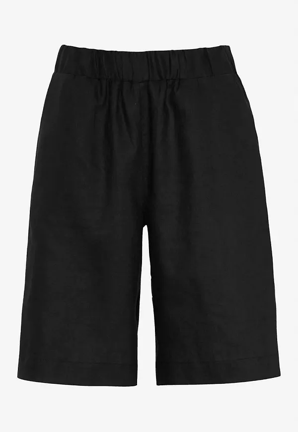 Linneshorts Premium med resår i midjan