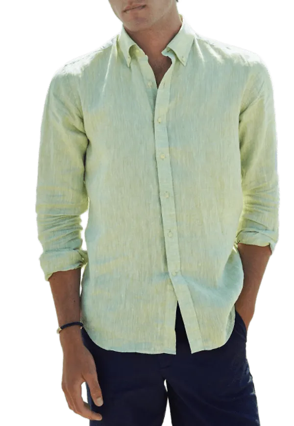 Linneskjorta Med Button-down Krage