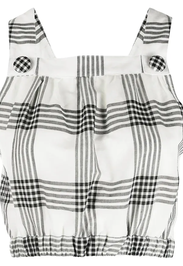Lisa Marie Fernandez Blouson rutigt croptop - Vit