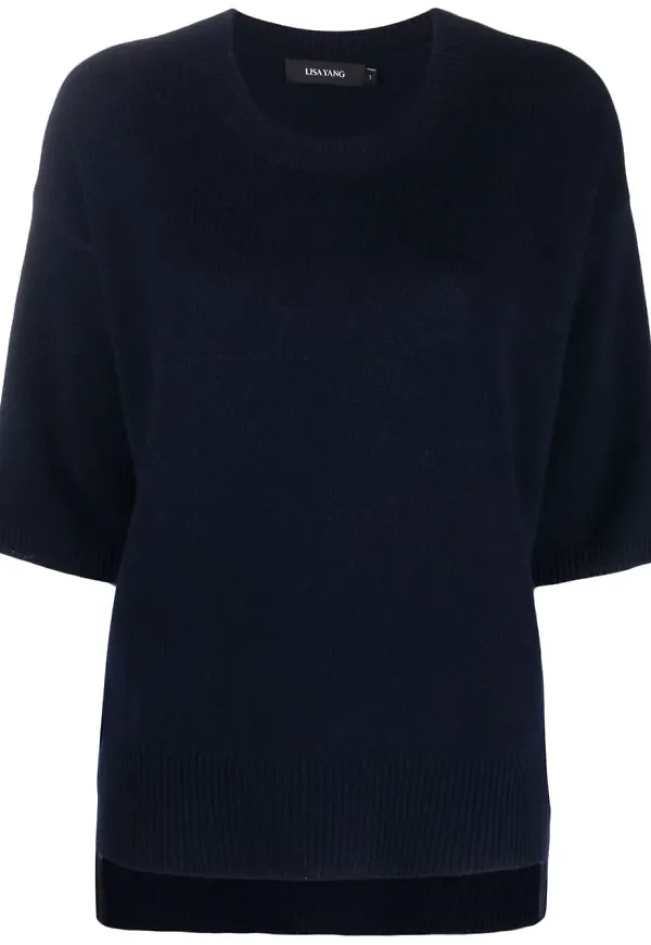 Lisa Yang t-shirt i kashmir - Blå