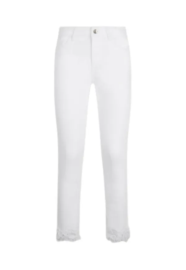 Liu Jo, Jeans, Dam, W28, Bomull, Vita snygga byxor för kvinnor
