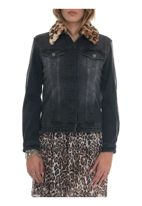 Liu Jo Denim harrington jacket Grå, Dam