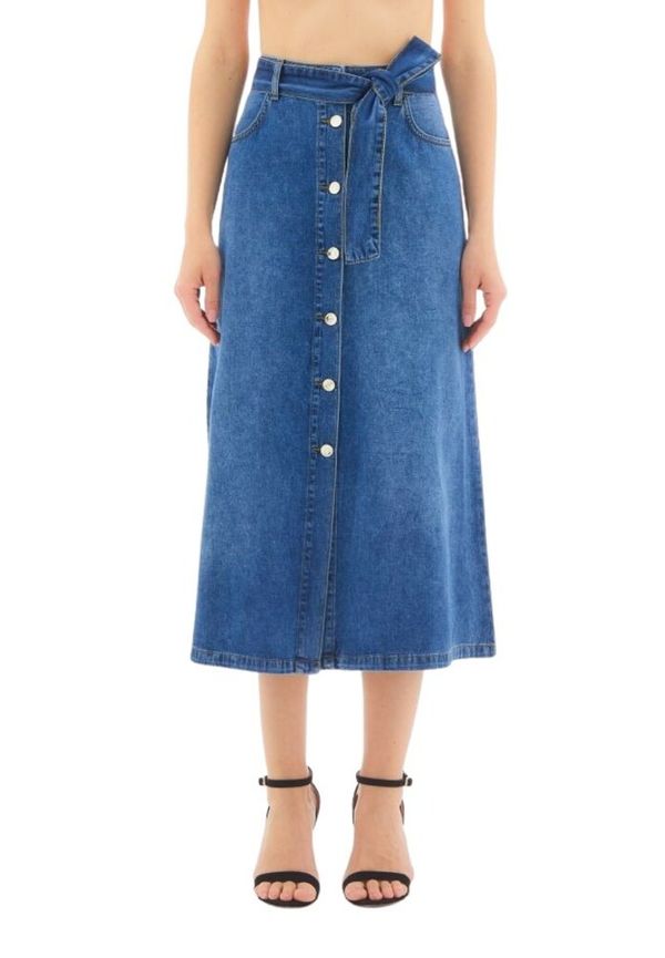 Liu Jo Midi Skirts Blå, Dam