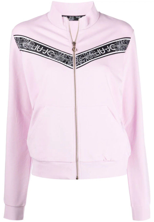 LIU JO träningsjacka med logotypband - Rosa