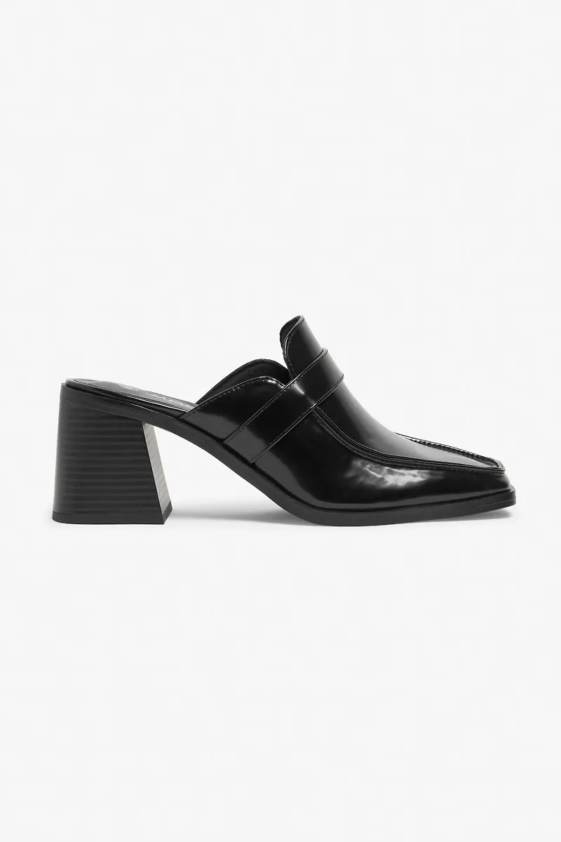 Loafer mule heels - Black