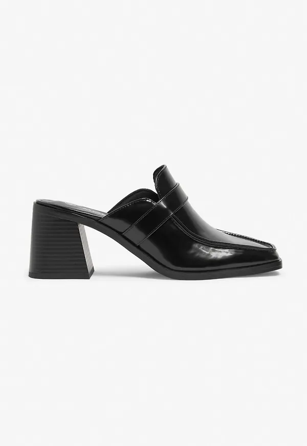 Loafer mule heels - Black