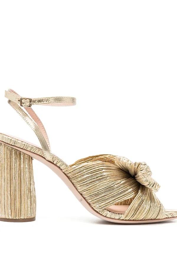 Loeffler Randall Camellia veckade sandaler - Guldfärgad