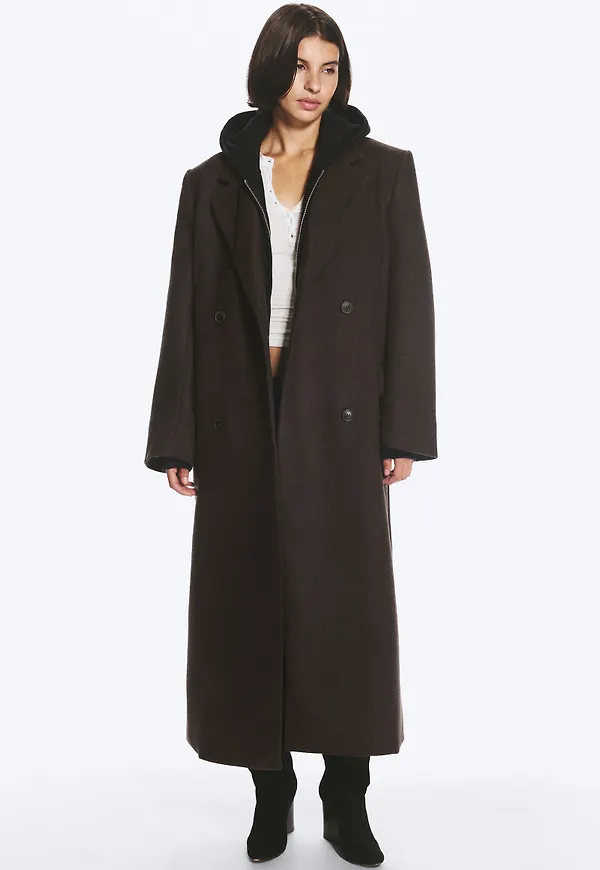 LOGAN DOUBLE-BREASTED WOOL-BLEND COAT