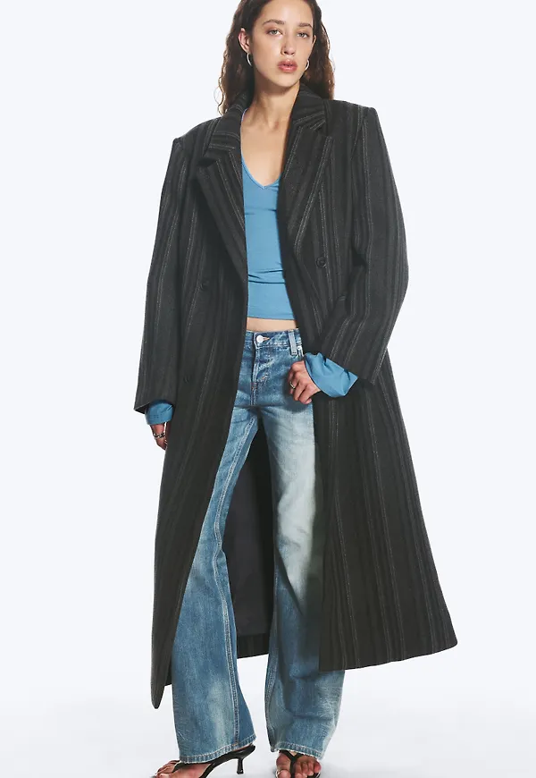 LOGAN DOUBLE-BREASTED WOOL-BLEND COAT