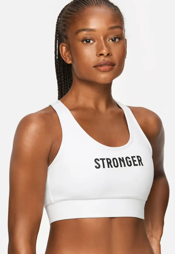 Logo Sports Bra White