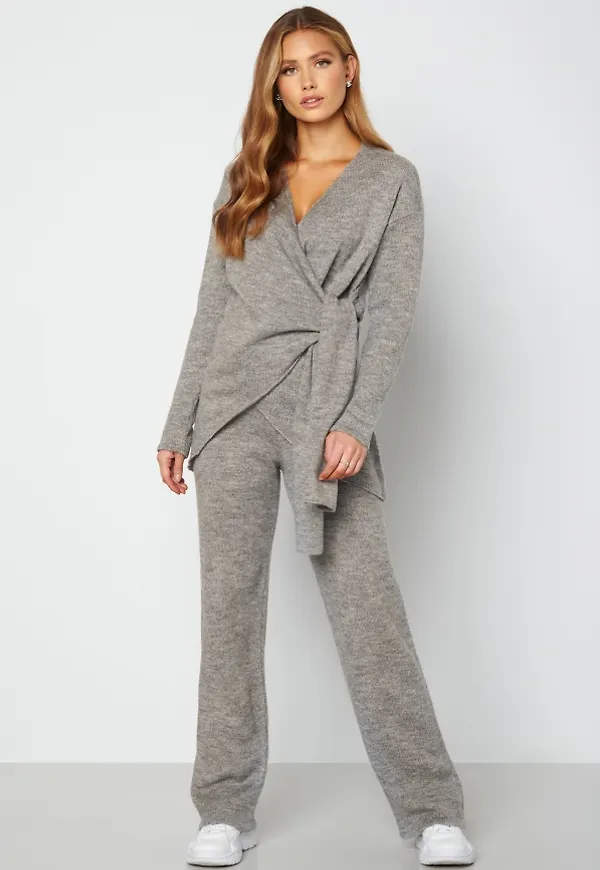 Lojsan Wallin x BUBBLEROOM Knitted wide leg pants Grey L