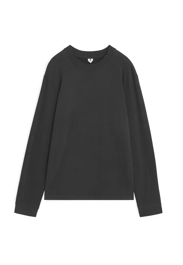 Long-Sleeved Organic Cotton T-Shirt - Black
